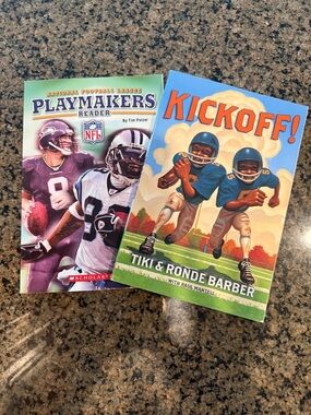 Kickoff! & Playmakers NFL Kids Football Book Duo - Blue, Green, Purple Covers